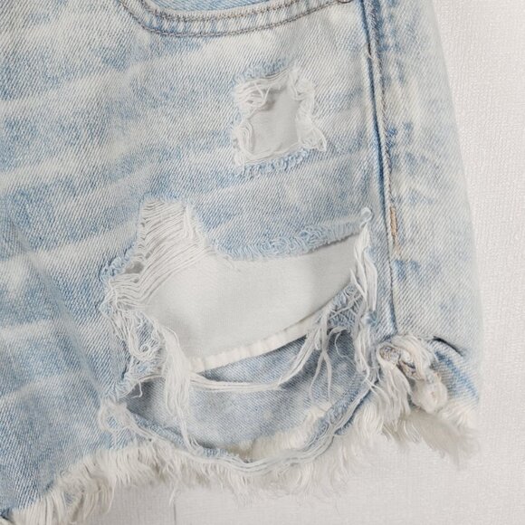 American Eagle Outfitters Women's Blue Distress High-Rise Cut-Off Mom Short Sz 2 - Picture 4 of 12